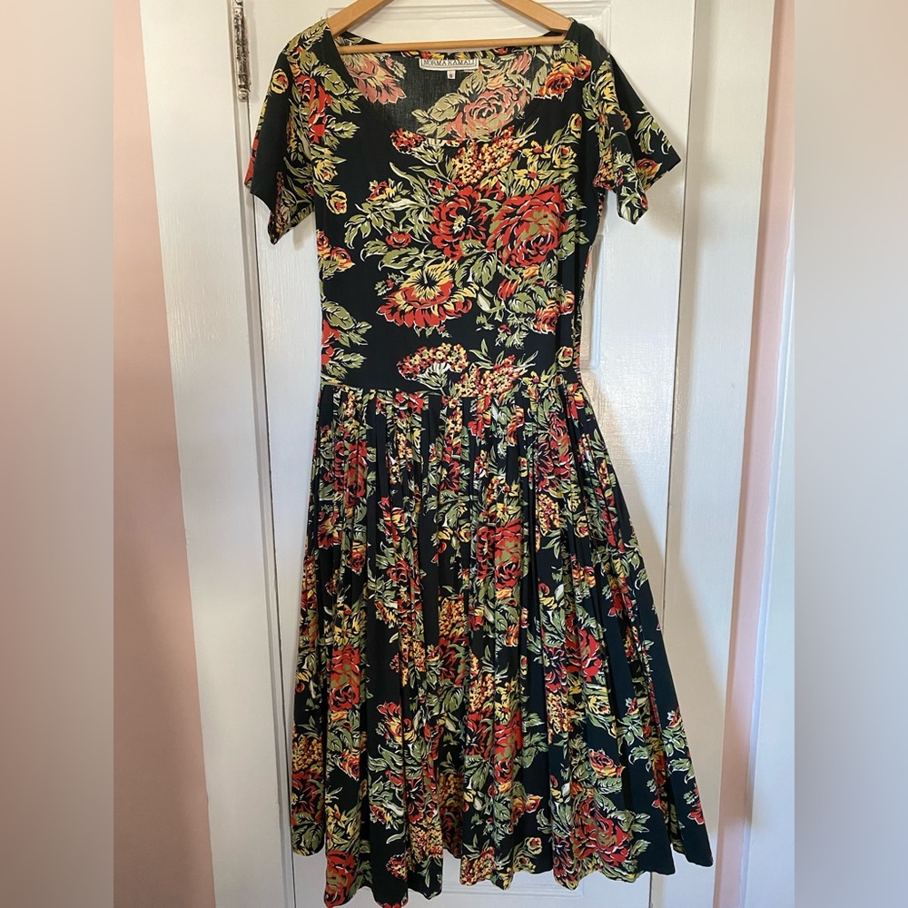 Vintage Norma Kamali Floral Dress